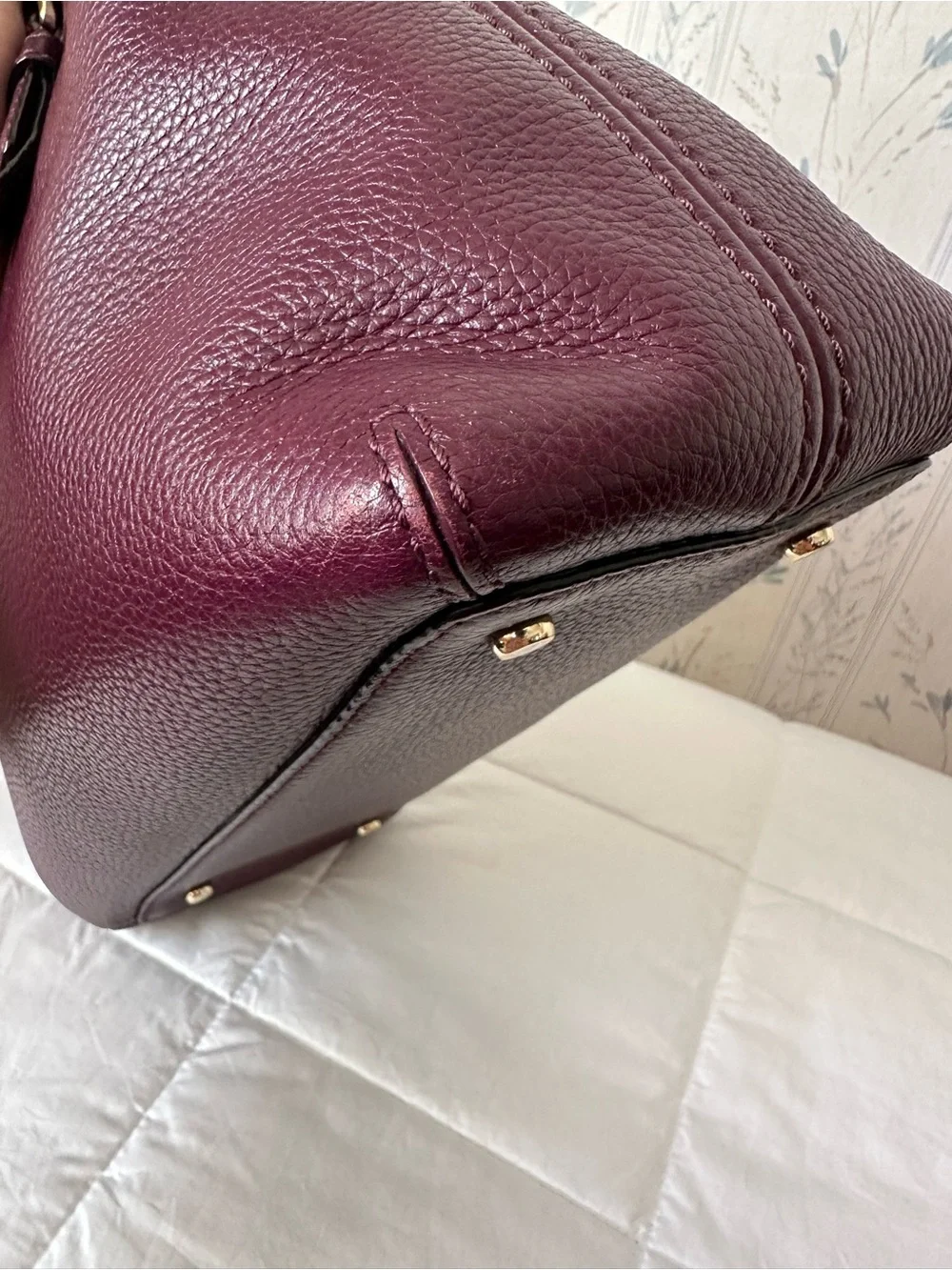 Kate Spade Plum Pebbled Leather Satchel